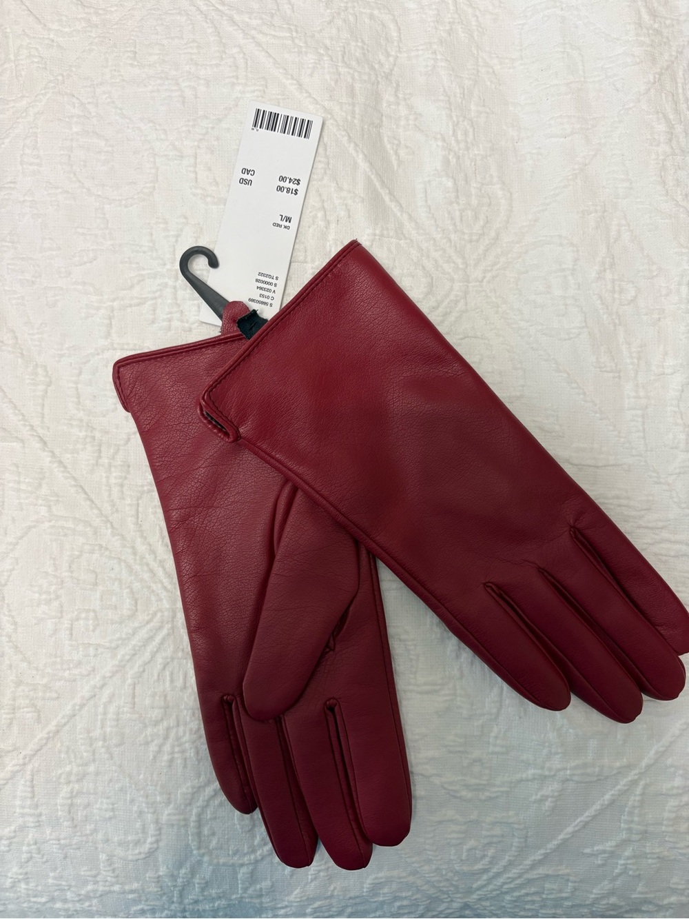 NWT UO Red Vegan Leather Women's Gloves